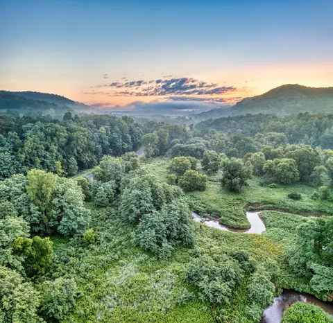 Tapeta Rzeka z Lotu Ptaka 4K · aerial · 3840×3729