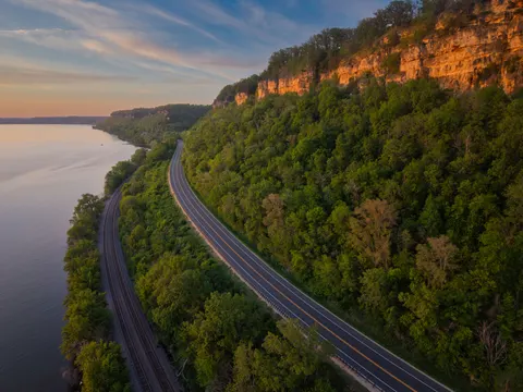 Wallpaper Sungai dari Udara 4K · aerial · 3840×2880