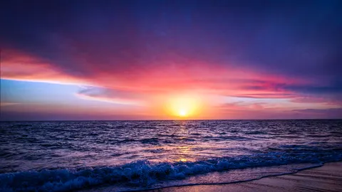 Papel de parede Pôr do Sol no Oceano 4K · ocean · 3840×2160