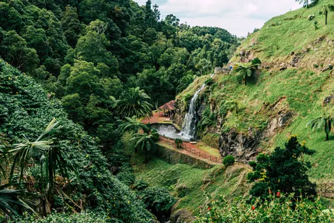 والپیپر آبشار جنگلی با کیفیت 4K · waterfall · 3840×2560
