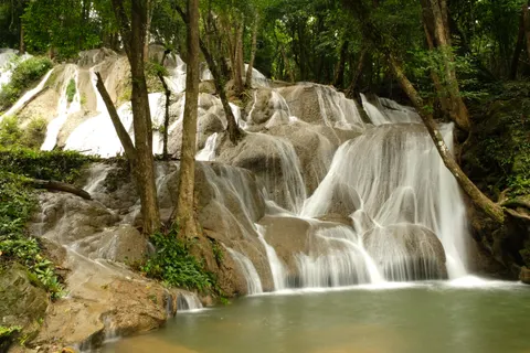 والپیپر آبشار جنگلی با کیفیت 4K · waterfall · 3840×2560