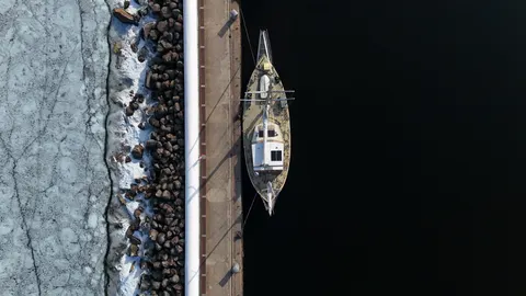 Boat at Sea 4K Wallpaper · ocean · 3840×2160