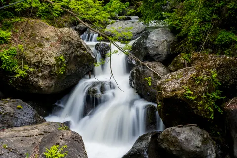 والپیپر آبشار جنگلی با کیفیت 4K · waterfall · 3840×2560