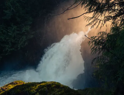 والپیپر آبشار جنگلی با کیفیت 4K · waterfall · 3840×2967