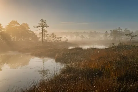 霧の山湖 4K壁紙 · nature · 3840×2560