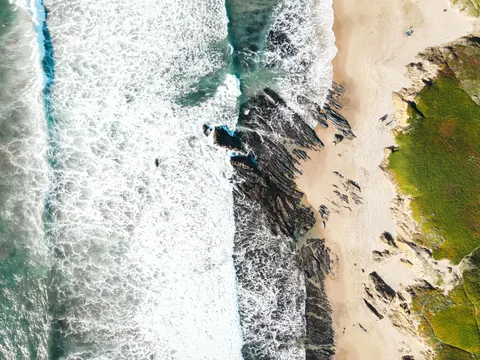 Fondo de pantalla Playa desde Arriba 4K · ocean · 3840×2880