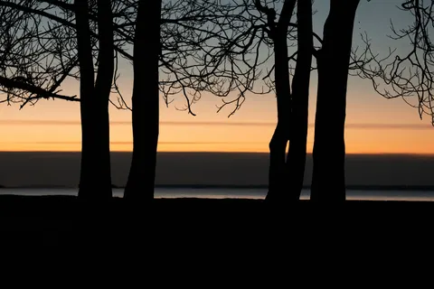 Silhouet bij zonsondergang 4K-achtergrond · sunset · 3840×2560