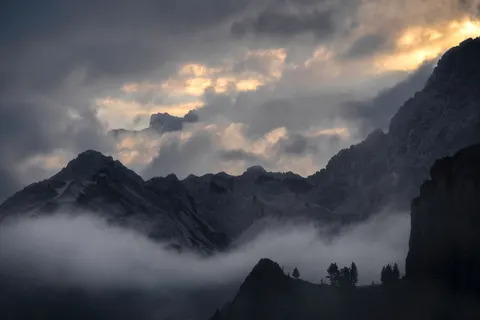 Dark Mountains 4K Wallpaper · dark · 3840×2560
