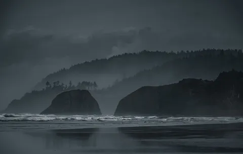 Dark Mountains 4K Wallpaper · dark · 3840×2442