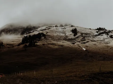 Dark Mountains 4K Wallpaper · dark · 3840×2865