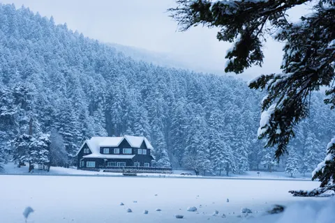 Winter Cabin 4K Wallpaper · winter · 3840×2560