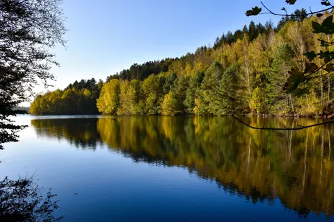 Autumn Lake 4K Wallpaper · autumn · 3840×2560