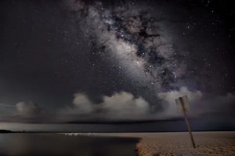 Milky Way over Sea 4K Wallpaper · space · 3840×2559