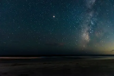 Milky Way over Sea 4K Wallpaper · space · 3840×2563