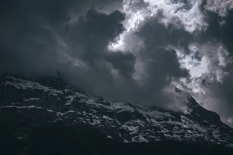 Dark Mountains 4K Wallpaper · dark · 3840×2560