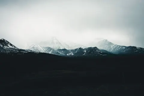 Dark Mountains 4K Wallpaper · dark · 3840×2561