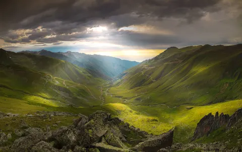 Sunset Mountains 4K Wallpaper · sunset · 3840×2416