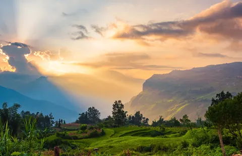 Sunset Mountains 4K Wallpaper · sunset · 3840×2490