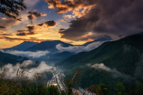 Sunset Mountains 4K Wallpaper · sunset · 3840×2560