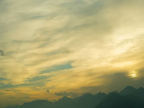 Sunset Mountains 4K Wallpaper · sunset · 3840×2880