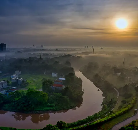 Aerial River 4K Wallpaper · aerial · 3840×3624
