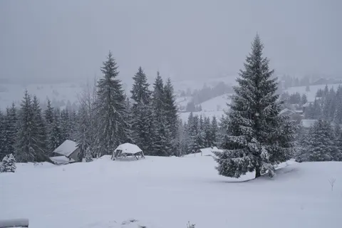 Winter Cabin 4K Wallpaper · winter · 3840×2560