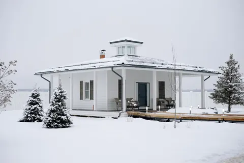 Winter Cabin 4K Wallpaper · winter · 3840×2560
