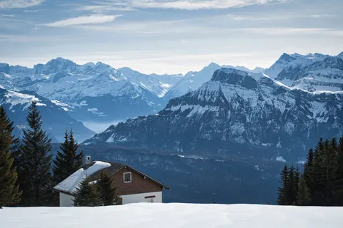 Winter Cabin 4K Wallpaper · winter · 3840×2561