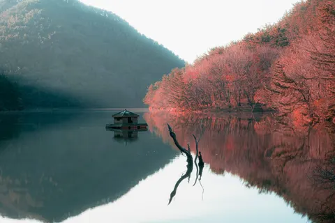 Autumn Lake 4K Wallpaper · autumn · 3840×2560