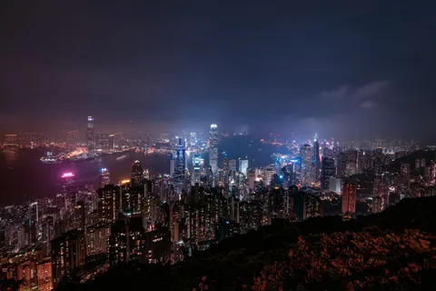 Hongkong bei Nacht 4K Hintergrundbild · city · 3840×2563