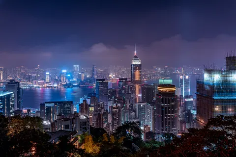 हॉन्गकॉन्ग की रात 4K वॉलपेपर · city · 3840×2563