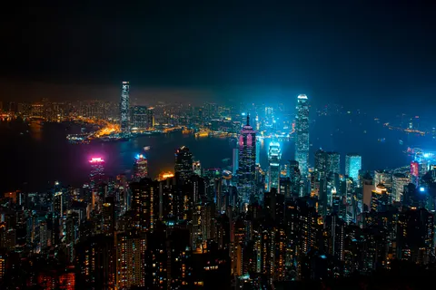 हॉन्गकॉन्ग की रात 4K वॉलपेपर · city · 3840×2563