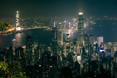 Tapeta Hongkong Nocą 4K · city · 3840×2560