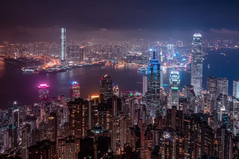 홍콩의 밤 4K 배경화면 · city · 3840×2561