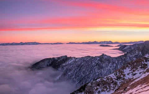 Above the Clouds 4K Wallpaper · mountains · 3840×2419