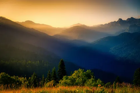 Sunset Mountains 4K Wallpaper · sunset · 3840×2560