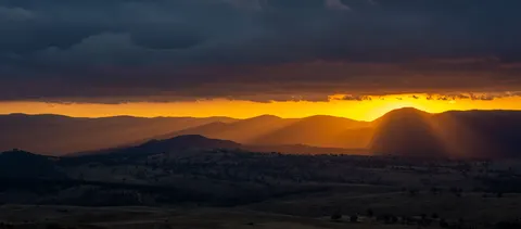 Sunset Mountains 4K Wallpaper · sunset · 3840×1691
