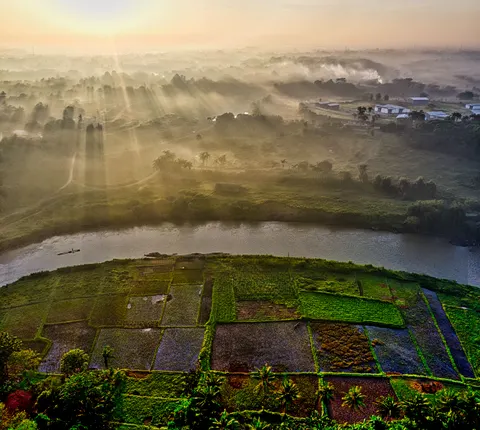 Aerial River 4K Wallpaper · aerial · 3840×3435