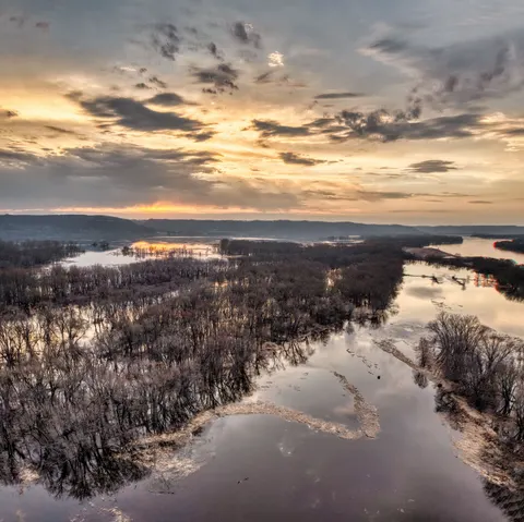 Aerial River 4K Wallpaper · aerial · 3840×3833