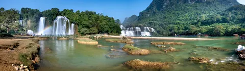 Tropical Falls 4K Wallpaper · tropical · 3840×1124