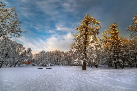 Tapeta Zimowa chata 4K · winter · 3840×2548