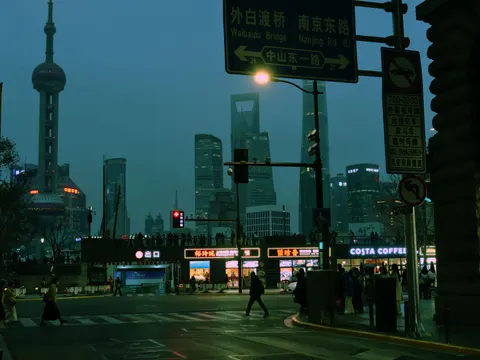 Tapeta Szanghaj Nocą 4K · city · 3840×2883