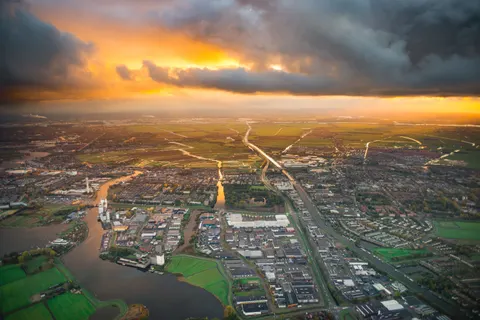 Aerial City 4K Wallpaper · aerial · 3840×2563