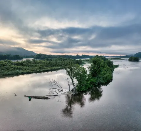 Aerial River 4K Wallpaper · aerial · 3840×3561