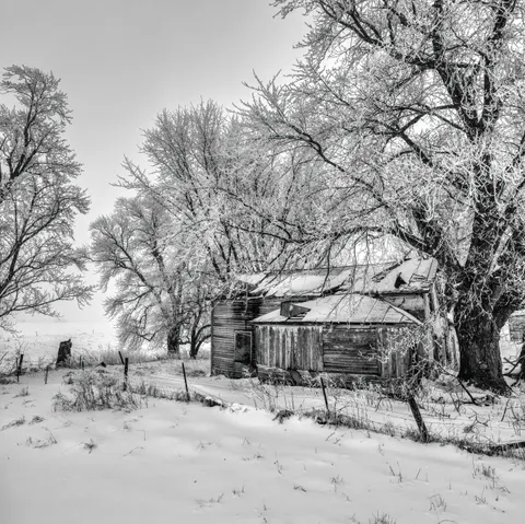 Winter Cabin 4K Wallpaper · winter · 3840×3839