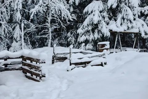 Winter Cabin 4K Wallpaper · winter · 3840×2560