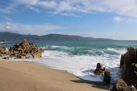 خلفية شاطئ استوائي بدقة 4K · ocean · 3840×2560
