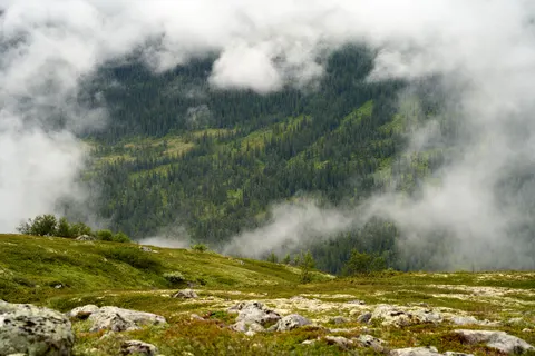 Foggy Valley 4K Wallpaper · mountains · 3840×2561