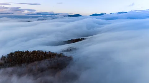 Foggy Valley 4K Wallpaper · mountains · 3840×2160