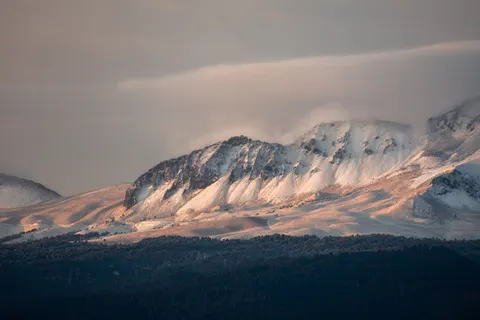 Snowy Volcano 4K Wallpaper · mountains · 3840×2560
